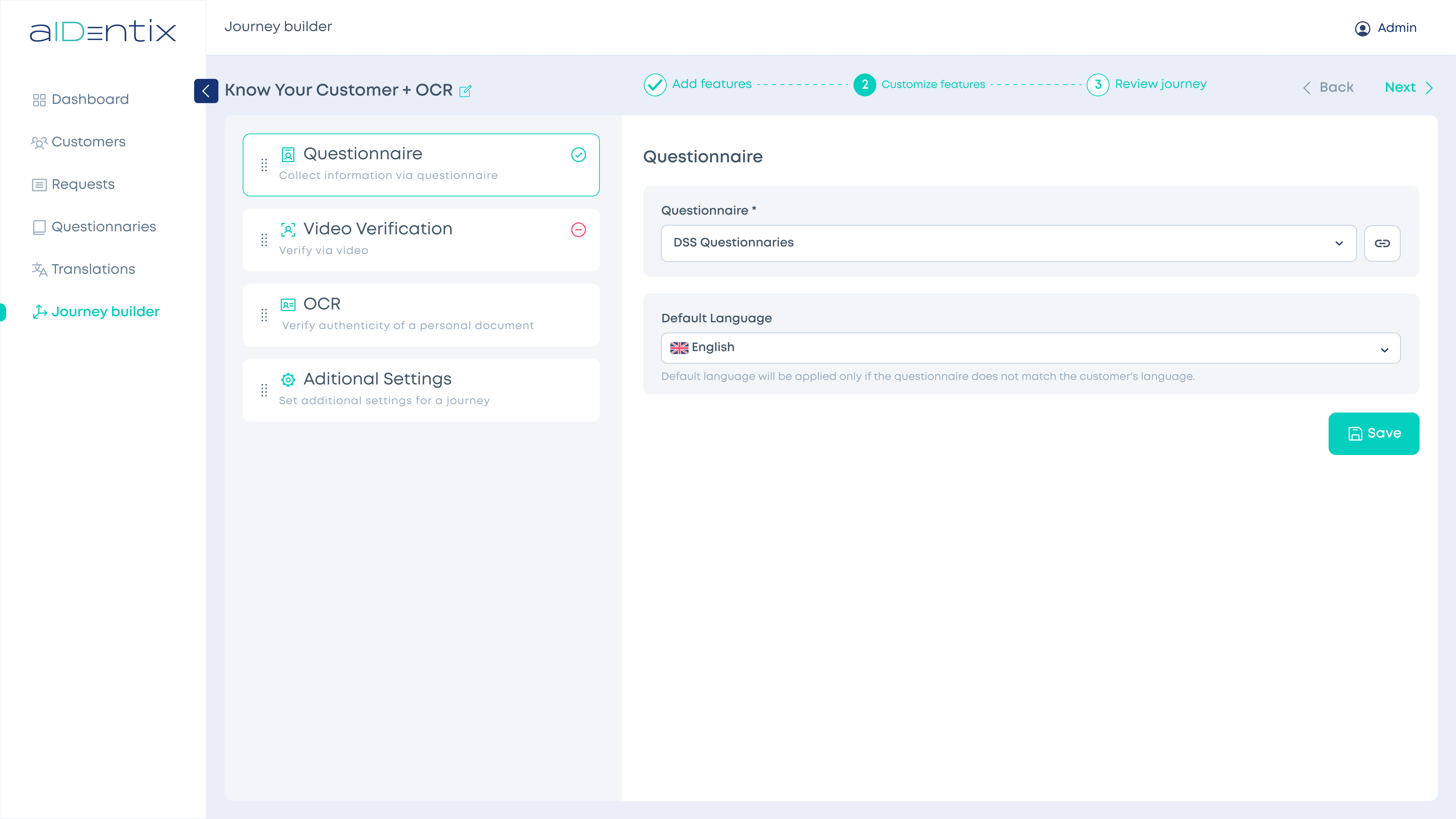 aIDentix - Journey Builder